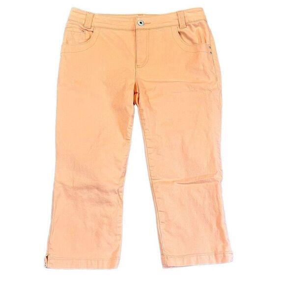 Chico’s Orange Cropped Platinum Denim Ultimate Fit Size 1, 8 - Picture 1 of 11